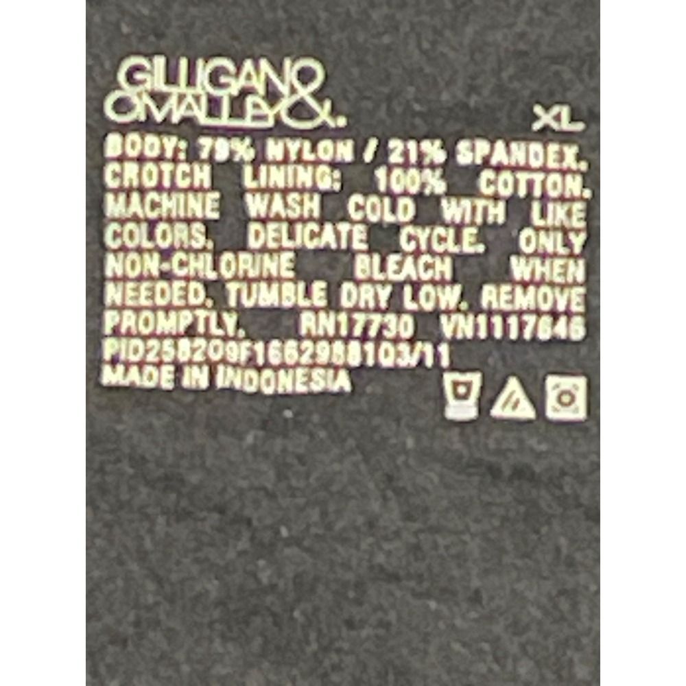 Gilligan & OMalley Bikini Underwear XL (16) Black Nylon & Spandex Blend‎ New - Picture 3 of 5